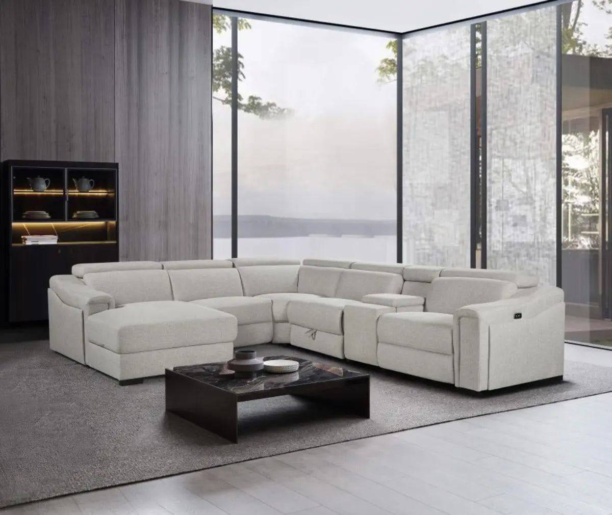 Blake Deluxe Electric Recliner Lounge with Chaise