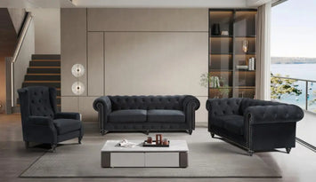 Windsor Chesterfield Velvet Lounge Suite