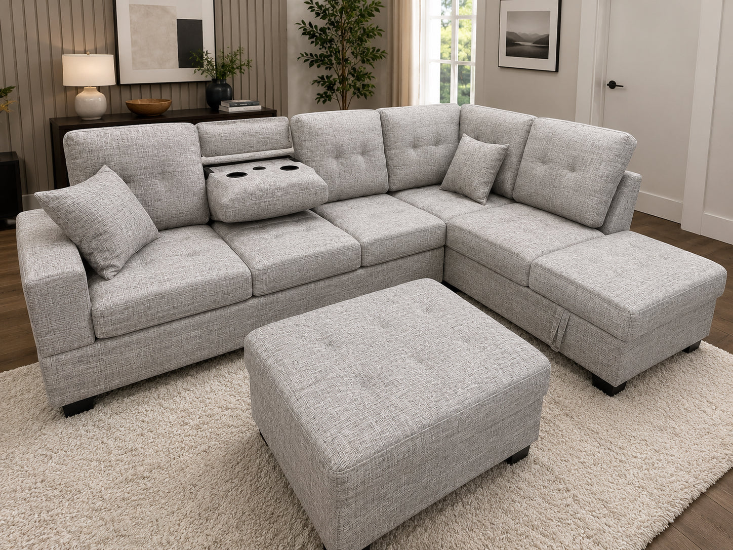 Jubilee L-Shape Couch with Ottoman